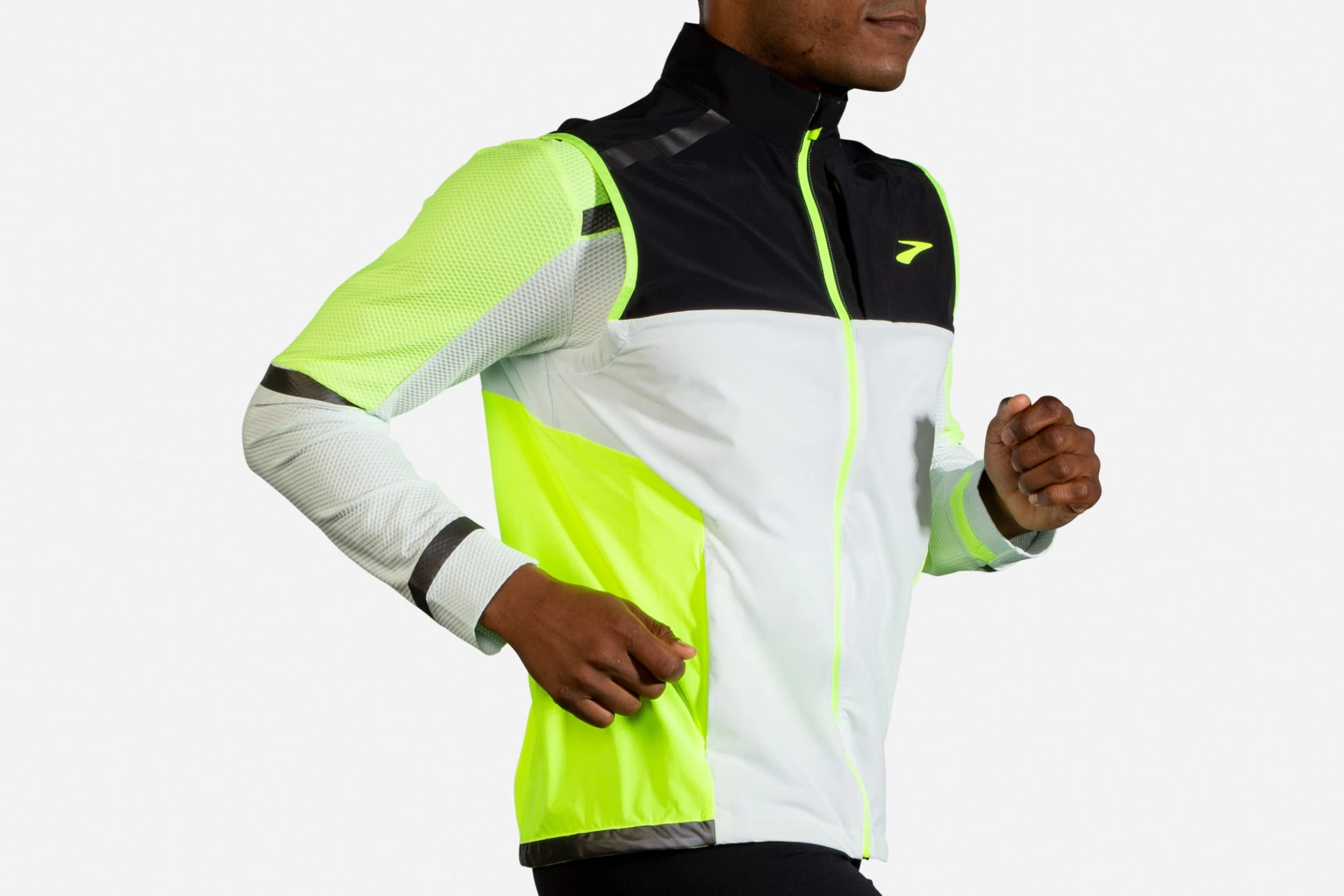 Brooks Men's Carbonite Vest - Icy Grey/Black/Nightlife (211358030) 4 Brooks Men's Carbonite Vest - Icy Grey/Black/Nightlife (211358030) - Image 2