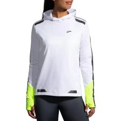 Brooks Women's Run Visible Thermal Hoodie - White/Asphalt/Nightlife (221559134)