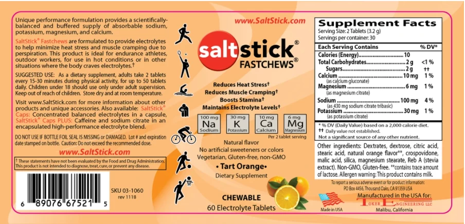 SaltStick Fastchews 60ct - Orange (03-1060) 4 SaltStick Fastchews 60ct - Orange (03-1060) - Image 2