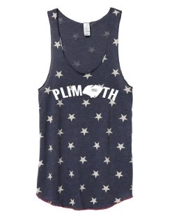 Women's Plimoth Racerback Stars And Stripes Tank - Navy Blue ( PLI-AA1927P-S)