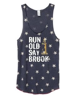 Women's Old Saybrook Racerback Stars And Stripes Tank - Navy Blue (RUNOSB-AA1927P-S)