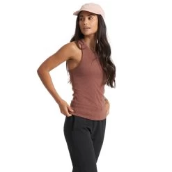 Vuori Women's Sunrise High Neck Tank -Sports Products Sale Store vuori womens sunrise high neck tank hazelnut 1